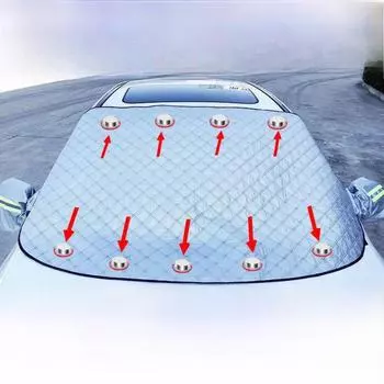 Автомобильный солнцезащитный козырек и снегозащитный блок: Противообледенительное и теплоизоляционное покрытие для лобового стекла - толстый антифризовый снежный блок Thin front windshield