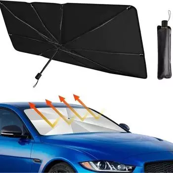 Автомобильный солнцезащитный козырек из прочной нержавеющей стали с теплоизоляцией, телескопический зонт для лобового стекла с серебряным покрытием для передней передачи, легкий Amagi