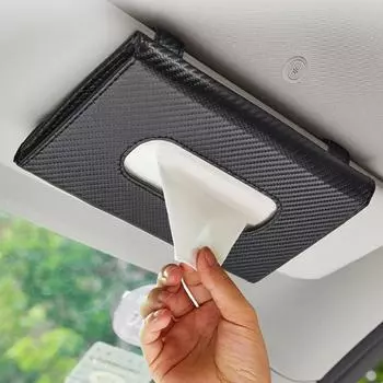 Автомобильный солнцезащитный козырек, коробка для салфеток, универсальная внутренняя сумка для хранения бумажных полотенец, солнцезащитный козырек из углеродного волокна, коробки для салфеток чёрный