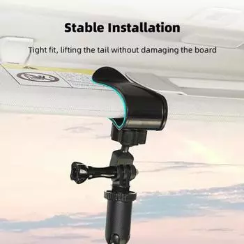 Автомобильный солнцезащитный козырек, крепление для камеры, вращение на 360 градусов, противоскользящий замок, противоударный держатель для видеоблога, спортивный кронштейн для камеры для GoPro, Osmo Pocket 3 чёрный