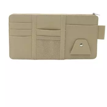 Автомобильный солнцезащитный козырек, многофункциональный зажим для хранения, автомобильный солнцезащитный козырек, специальный зажим для очков, аксессуары для украшения автомобиля One Size бежевый