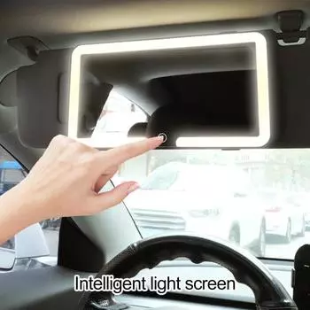 Автомобильный солнцезащитный козырек с подсветкой косметического зеркала, 3 сенсорных режима, регулировка яркости, перезаряжаемый белый