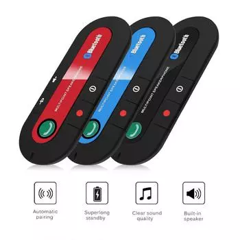 Автомобильный солнцезащитный козырек, телефон с громкой связью 4.1+EDR, беспроводной Bluetooth, автомобильный комплект громкой связи, MP3-плеер, питание от USB, аудиоприемник чёрный