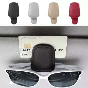 Автомобильный солнцезащитный козырек, зажим для очков, чехол для карт, авто солнцезащитные очки, козырек, держатель для очков, кронштейн для солнцезащитных очков, держатель для очков из искусственной кожи чёрный