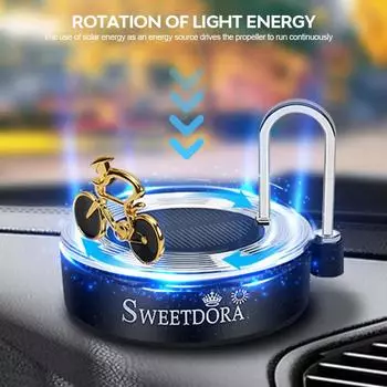 Автомобильный солнечный освежитель воздуха для приборной панели, вращающийся на солнечной батарее, для автотрека, велосипеда, ароматерапия, энергосберегающий аромадиффузор, аксессуары для интерьера