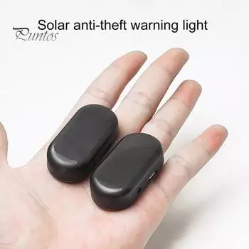 Автомобильный солнечный предупреждающий световой сигнал, имитация фиктивной сигнализации, светодиодный мигающий сигнал безопасности, автомобильный противоугонный световой сигнал с зарядкой через USB оранжевый