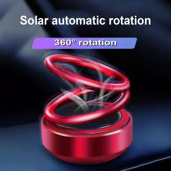 Автомобильный солнечный вращающийся освежитель воздуха Эфирные масла для автомобиля Диффузор духов Украшение приборной панели Удаление запаха Аксессуары для интерьера чёрный