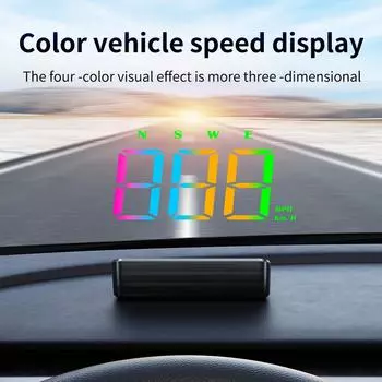 Автомобильный спидометр HUD GPS Head Up Display Цифровой измеритель скорости Скорость KMH MPH С сигнализацией HUD Проектор Автомобильная электроника Аксессуары чёрный