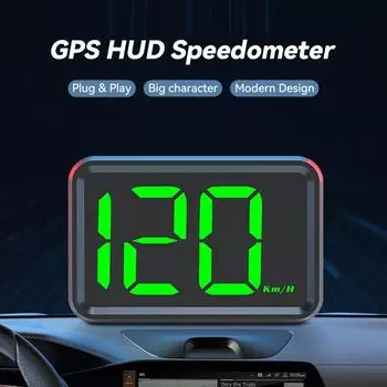 Автомобильный спидометр HUD Head Display Цифровой GPS-измеритель скорости KMH MPH Display для грузовика, мотоцикла, подключаемого и работающего, автозапчасти, аксессуары KM/H белый