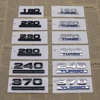 Автомобильный Стайлинг 3D ABS 180 220 230 240 260 370 Turbo Наклейка Эмблема Наклейка Задний Багажник Значок Корпус Наклейка для Civic Accord XR-V CR-V HR-V Fit 180 TURBO чёрный