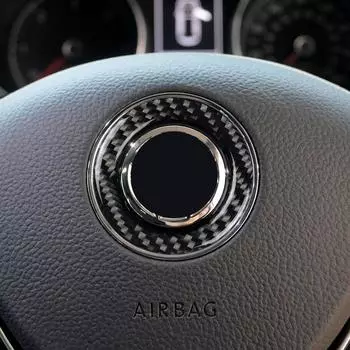 Автомобильный стайлинг рулевое колесо эмблема подходит для гольфа 6 гольфа 7 POLO CC Tiguan PASSAT TOURAN Scirocco BEETLE украшения Наклейки 5D чёрный
