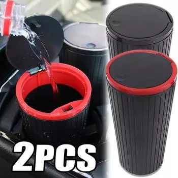 Автомобильный стаканчик для мусора ABS Портативный автомобильный контейнер для хранения мусора в салоне автомобиля Слот для стаканчика для автомобиля Нажимной тип мусорного бака Пепельница Органайзер для пыли