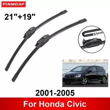 Автомобильный стеклоочиститель для Honda Civic 2001-2005 21 + 19 Передние и задние щетки стеклоочистителя щетки резаки аксессуары 2001 2002 2003 2004 2005 чёрный