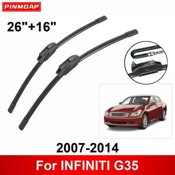 Автомобильный стеклоочиститель для INFINITI G35 2007-2014 26 + 16 Передние щетки стеклоочистителя Щетки Резак Аксессуары 2007 2008 2009 2010 2011 2012 2013 2014 чёрный
