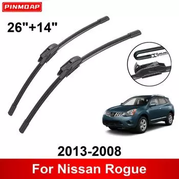 Автомобильный стеклоочиститель для Nissan Rogue 2013-2008 26 + 14 Передние и задние щетки стеклоочистителя щетки режущие аксессуары чёрный