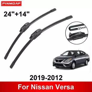 Автомобильный стеклоочиститель для Nissan Versa 2019-2012 24 + 14 Передние и задние щетки стеклоочистителя щетки режущие аксессуары чёрный