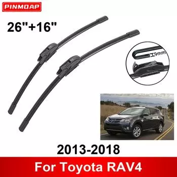 Автомобильный стеклоочиститель для Toyota RAV4 2013-2018 26 + 16 Передние задние щетки стеклоочистителя щетки резаки аксессуары 2013 2014 2015 2016 2017 2018 чёрный