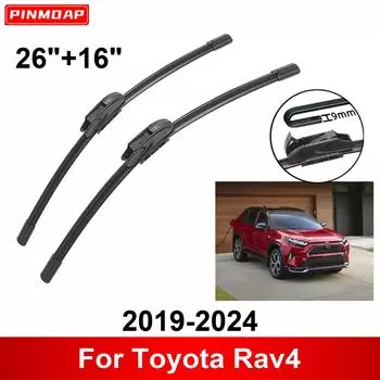 Автомобильный стеклоочиститель для Toyota Rav4 2019-2024 26 + 16 Передние задние щетки стеклоочистителя щетки резаки аксессуары 2019 2020 2021 2022 2023 2024 чёрный
