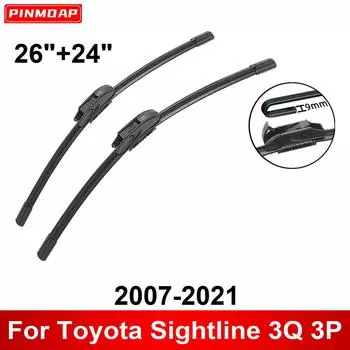 Автомобильный стеклоочиститель для Toyota Sightline 3Q 3P 2007-2021 26 + 24 Передние и задние щетки стеклоочистителя щетки резаки аксессуары 2007 2008 2009 чёрный
