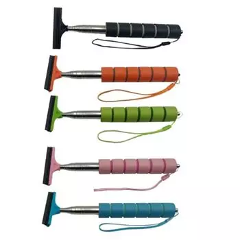 Автомобильный стеклоочиститель для зеркала заднего вида, телескопическая выдвижная щетка из нержавеющей стали с многослойной головкой, щетка для мытья окон, щетка для чистки дворников оранжевый