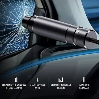 Автомобильный стеклоподъемник, портативный металлический автомобильный аварийный молоток с резаком для ремня безопасности, спасательный аварийный аварийный инструмент для автомобиля красный