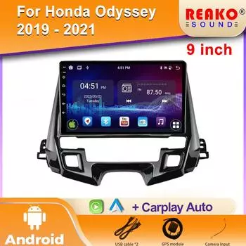 Автомобильный стереоблок Android Multimedia для Honda Odyssey 2019 - 2021 Радио Видео Плеер GPS Беспроводной Carplay Android Auto 2din 4G 4 core 1GB+32GB carplay
