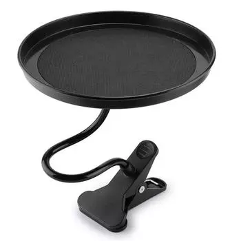 Автомобильный стол с зажимом, органайзер для еды, аксессуары, автомобильный подстаканник, поворотный поднос для автомобиля чёрный