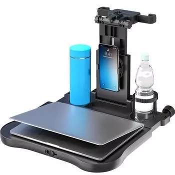 Автомобильный столик-поднос на заднее сиденье, складная спинка сиденья, столик для ноутбука, органайзер на заднее сиденье автомобиля, поднос для еды, автомобильный держатель для телефона чёрный