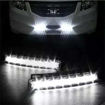 Автомобильный свет 8 Led Drl Противотуманная фара дневного света Дневные ходовые белые лампы