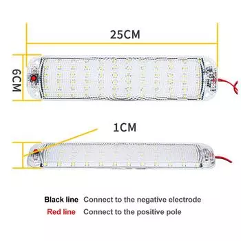 Автомобильный светильник для чтения COB, высокая яркость, тонкий 12 В-80 В, 24 В, светодиодный плафон для внутреннего освещения с выключателем для фургона, грузовика, автофургона, кемпера