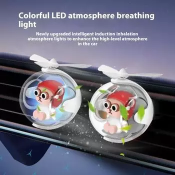 Автомобильный светодиодный аромадиффузор с вращающимся летающим шаром, освежитель воздуха для автомобиля с красочным световым эффектом, 3D-дизайн в стиле научной фантастики, ароматерапевтическое украшение для дома в автомобиле