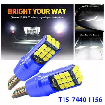 Автомобильный светодиодный фонарь заднего хода 24smd T15/W16W T20/7740/W21W 1156/P21W Автомобильный фонарь заднего хода, резервная лампа лампы T15 -2Pc белый