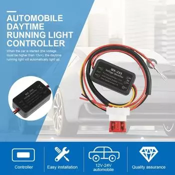Автомобильный светодиодный контроллер DRL, автоматический жгут реле дневных ходовых огней, переключатель включения/выключения диммера, контроллер противотуманных фар, питание от сети более 13 В