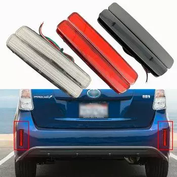 Автомобильный светодиодный отражатель заднего бампера, стоп-сигнал, противотуманные фары для Toyota NOAH VOXY 80 Pruis 40 Series красный