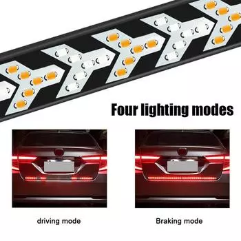 Автомобильный светодиодный пикап Fishbone Light 48 60-дюймовый High-light Scanning двухцветный фонарь функции рулевого тормоза