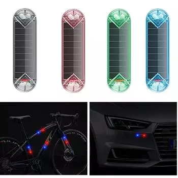 Автомобильный светодиодный предупреждающий световой сигнал, противоугонный, противоударный, стробоскопический сигнальный свет, солнечная цветная мигающая лампа для автомобилей, мотоциклов