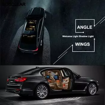 Автомобильный светодиодный приветственный свет Крылья ангела Ange светодиодный коврик лужа свет для Tesla Bmw Golf украшения автомобиля автомобильные аксессуары наземные лампы белый
