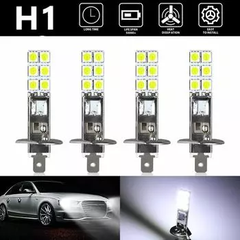 Автомобильный светодиодный противотуманный фонарь H1 LED H1-12SMD-5050 чип высокой яркости противотуманный светодиодный противотуманный фонарь H1