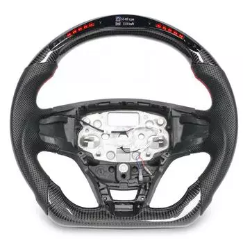 Автомобильный светодиодный руль с карбоновым светодиодным дисплеем, замена рулевого колеса для Transit Tourneo Custom 2017–2025 гг. чёрный