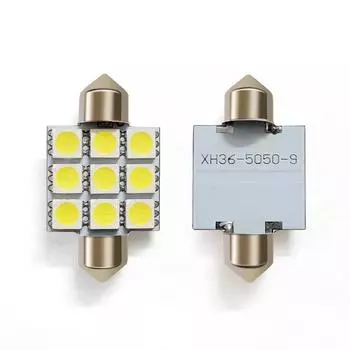 Автомобильный светодиодный светильник для чтения 5050 6SMD, светильник для номерного знака, фонарь на крыше, двойной наконечник, C5W 31, 36, 39, 41 мм 31MM 1 pair белый
