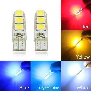 Автомобильный светодиодный T10 194 W5W DC 12 В Canbus 6SMD 5050 силиконовый корпус светодиодные фонари без ошибок светодиодный задний парковочный противотуманный фонарь авто автомобильная лампа Pack of 10 красный