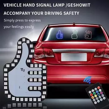 Автомобильный светодиодный забавный фонарь с выражением лица с дистанционным управлением на заднее стекло, многофункциональный предупреждающий фонарь, аксессуары