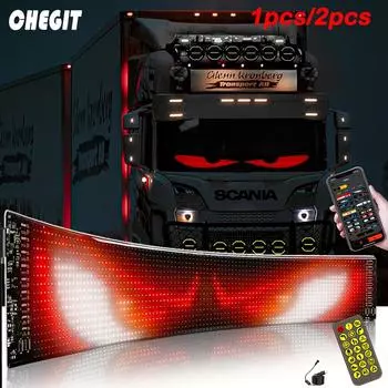 Автомобильный светодиодный знак Bluetooth APP светодиодная матрица пиксельная панель ночник DIY программируемый гибкий светодиодный дисплей для автомобиля грузовик аксессуары 1PCS