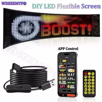 Автомобильный светодиодный знак DIY программируемый гибкий светодиодный дисплей Bluetooth APP светодиодная матричная пиксельная панель ночник для автомобильного магазина, бара отеля