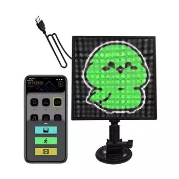 Автомобильный светодиодный знак, интеллектуальная светодиодная матрица, пиксельная панель, лампа, управление через приложение для мобильного телефона, заднее лобовое стекло автомобиля, светодиодный дисплей, экран, автоукрашение