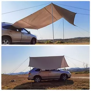 Автомобильный тент для кемпинга, боковой автомобильный тент на крышу, водостойкий УФ-портативный кемпинговый тент, автомобильный навес от дождя на крыше