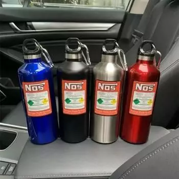 Автомобильный термос NOS, баллон с азотом, вакуумный чайник из нержавеющей стали, 500 мл, большая емкость, дорожная спортивная бутылка, стакан для воды синий