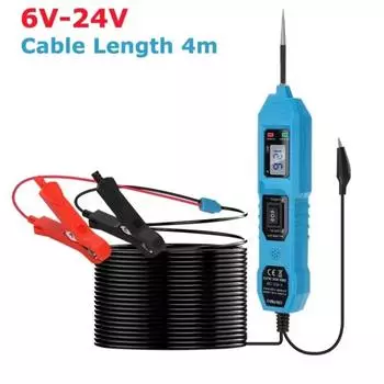 Автомобильный тестер электрических цепей, тестер электрических систем автомобиля, сканер цепей для автомобиля и грузовика, ручка со светодиодной подсветкой, цифровой дисплей, диагностический инструмент для автомобиля красный