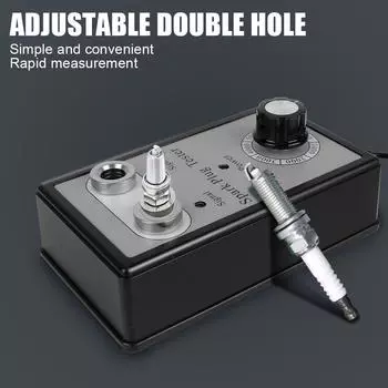 Автомобильный тестер искры Анализатор шины Инструмент для диагностического тестирования проводов Детектор автомобильной катушки Тестер с двумя отверстиями Тестер свечей зажигания Тестер системы зажигания чёрный