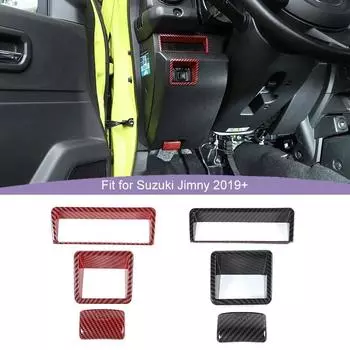 Автомобильный удлинитель зеркала заднего вида, декоративная крышка, наклейки, подходят для Suzuki Jimny 2019, аксессуары для интерьера из АБС-пластика углеродного волокна черного